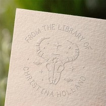 Deer Skull custom book embosser impression on paper