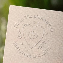 Third Eye custom book embosser impression on paper