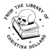 Book with Skull Custom Book Stamp