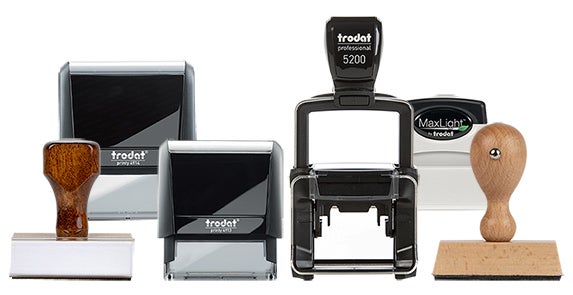 image of many branded custom stamp bodies standing next to eachother