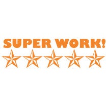 Feedback - 5 Stars SUPER WORK! Rubber Teacher Stamp