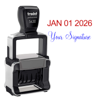 Trodat Professional Custom Signature Below Date Dater Stamp Body and Design