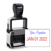 Trodat Professional Custom Signature Above Date Dater Stamp