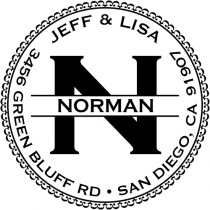 Custom round address stamp