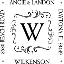 monogram square address stamp