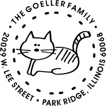 Kitty Round Address Stamp Rubber Stamp