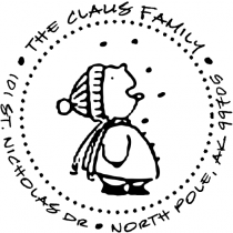 Child Eating Snowflakes rubber address stamp