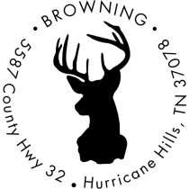Deer Buck Round Animal Return Address Stamp
