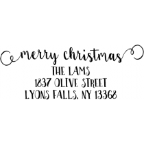 Merry Christmas Decorative Swirl Return Address Stamp
