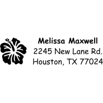 hibiscus flower rubber address stamp design