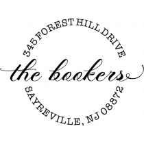 Forest Hill Script Round Address Stamp