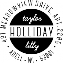 Holliday Round Return Address Stamp