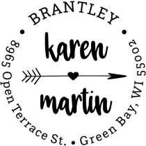 Lovers Arrow Trendy Address Stamp