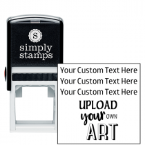 3 Line Custom Upload Art Bottom Rubber Stamp