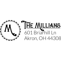 Whimsical Millian Monogram Address Stamp