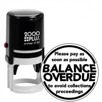 Balance Overdue Round Stamp
