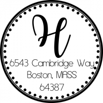 Cambridge Round Address Stamp