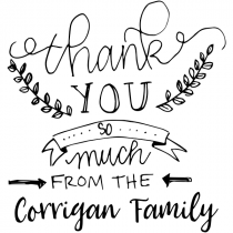 Banner Laurel Thank You Stamp