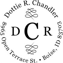 Chandler 3 Letter Monogram Address Stamp