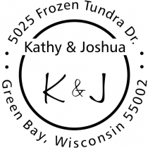 First Names Initials Round Address Stamp