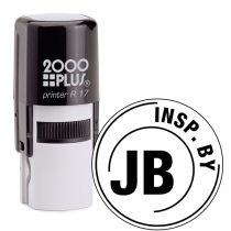 Double Circle Initials Inspection Stamp