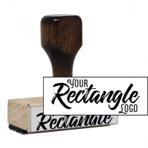 Rectangle Logo Hand Stamp | Wood Handle