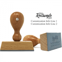 Rectangle Logo Custom Hand Stamp with Two Lines of Text