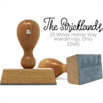 Strickland Wood Handle European Address Stamp