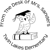 Owl teacher rubber stamp