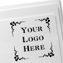 4 Corner Deco Border Logo Pre-Inked Stamp Impression