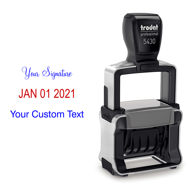 Trodat Professional Custom Text With Top Signature Stamp