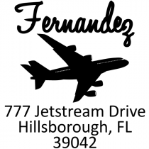 Plane Silhouette Return Address Stamp