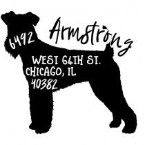 Airedale Terrier Dog Address Stamp