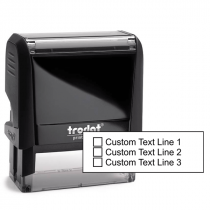 3 Line Checkbox Custom Rubber Stamp