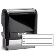 3 Line Checkbox Rubber Stamp