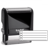 4 Line Checkbox Rubber Stamp