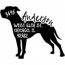 American Bulldog Dog Address Stamp