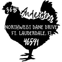 Chicken Pet Address Stamp