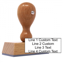 4 Line Custom Wood Handle Stamp