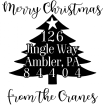 Christmas Tree Script Address Stamp