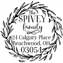 Christmas Wreath Outline Address Stamp