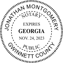 Georgia Notary Round Seal Stamp with Expiration Date