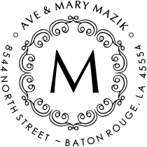 Monogram return address stamp