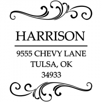 Square rubber address stamp design
