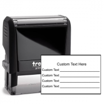 4 Line Custom Rubber Stamp With Title - Form