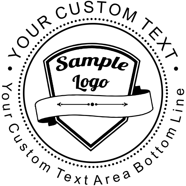 Custom Rubber Double Lines Logo Stamp