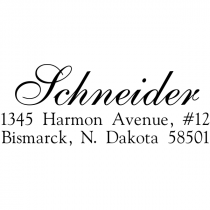 Schneider Script Address Stamp