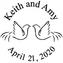 Doves Wedding Rubber Stamp