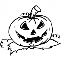 Evil Pumpkin Halloween Rubber Stamp