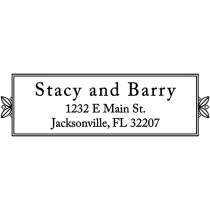 Couple's rectangle address stamp